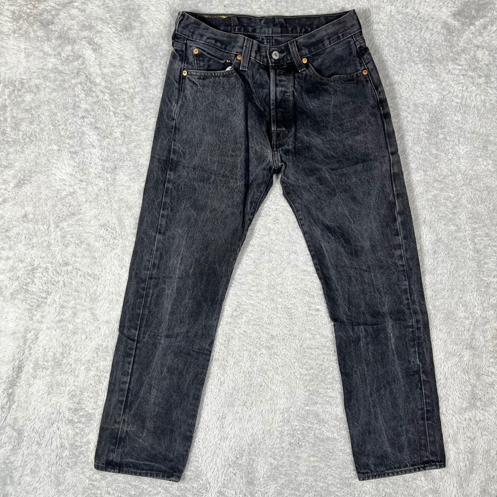 Levis 501 Original Fit Mens Jeans W30 L30 Washed Black Straight Leg 00501-0660
